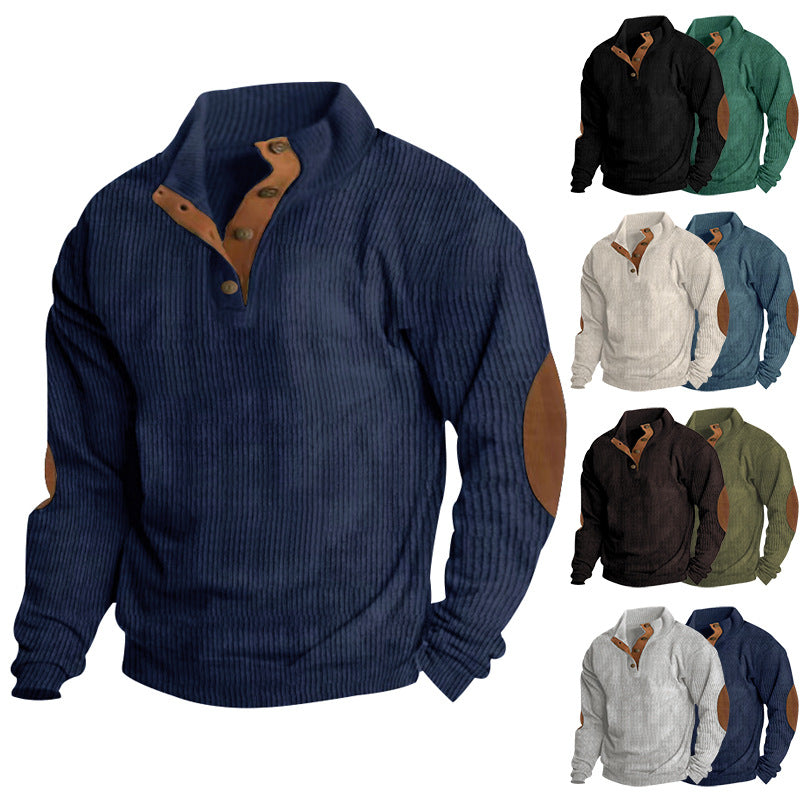 Clearance Sale - Men's Basic Corduroy Vintage Button Down Shirt with Elbow Patches
