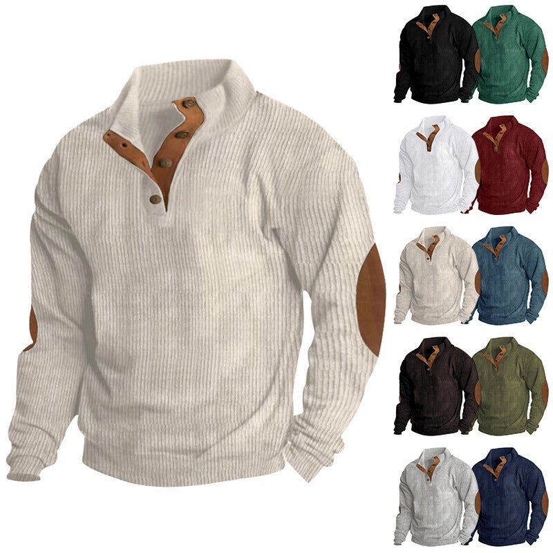 Clearance Sale - Men's Basic Corduroy Vintage Button Down Shirt with Elbow Patches