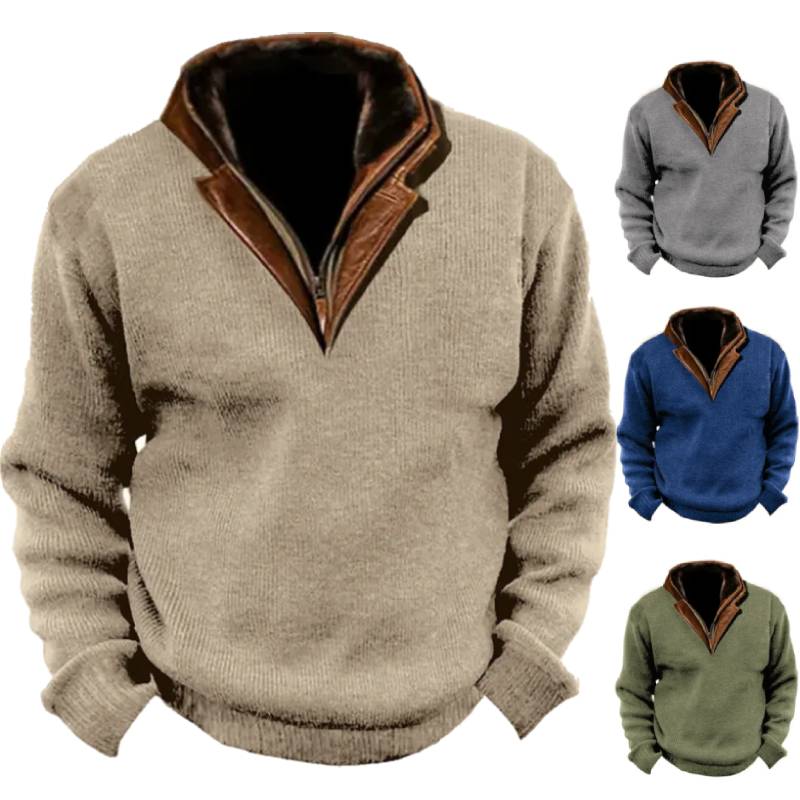 Men's Fall and Winter Outdoor Standing Collar Long Sleeve Sweatshirt