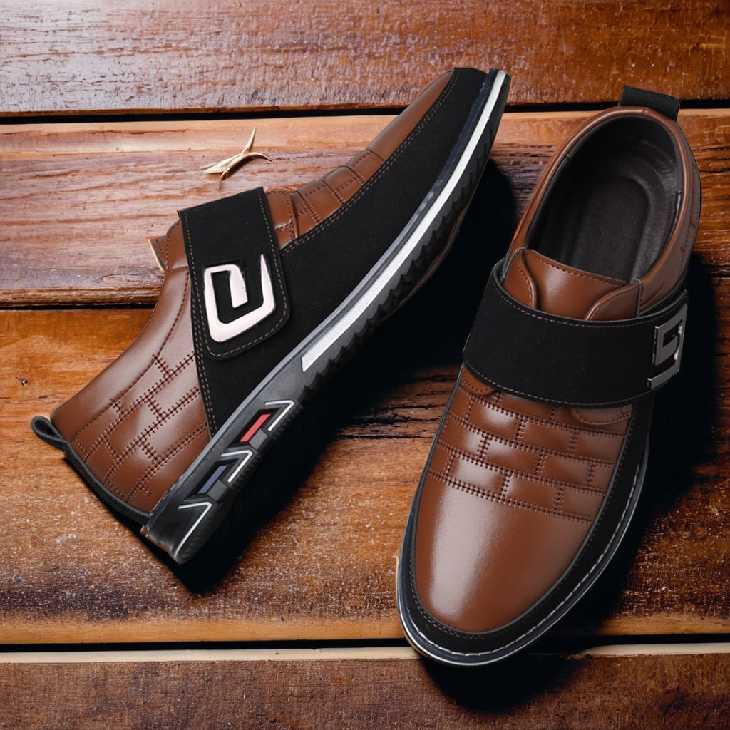 David's Velcro OxfordTM | Premium Leather Slip-On Shoes