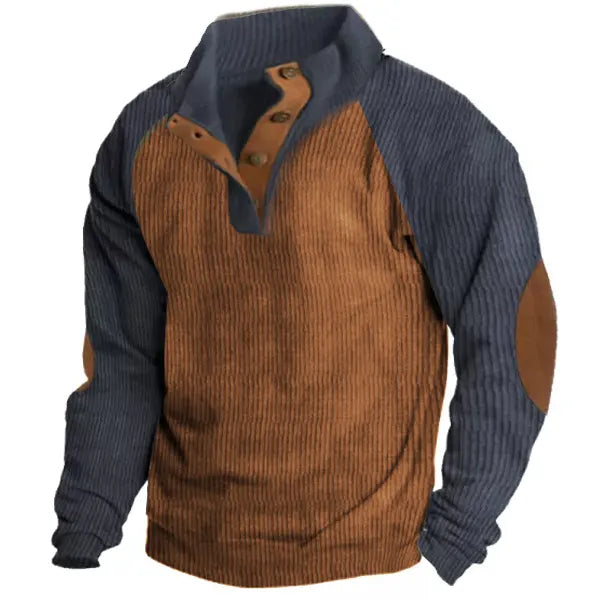 Clearance Sale - Men's Basic Corduroy Vintage Button Down Shirt with Elbow Patches