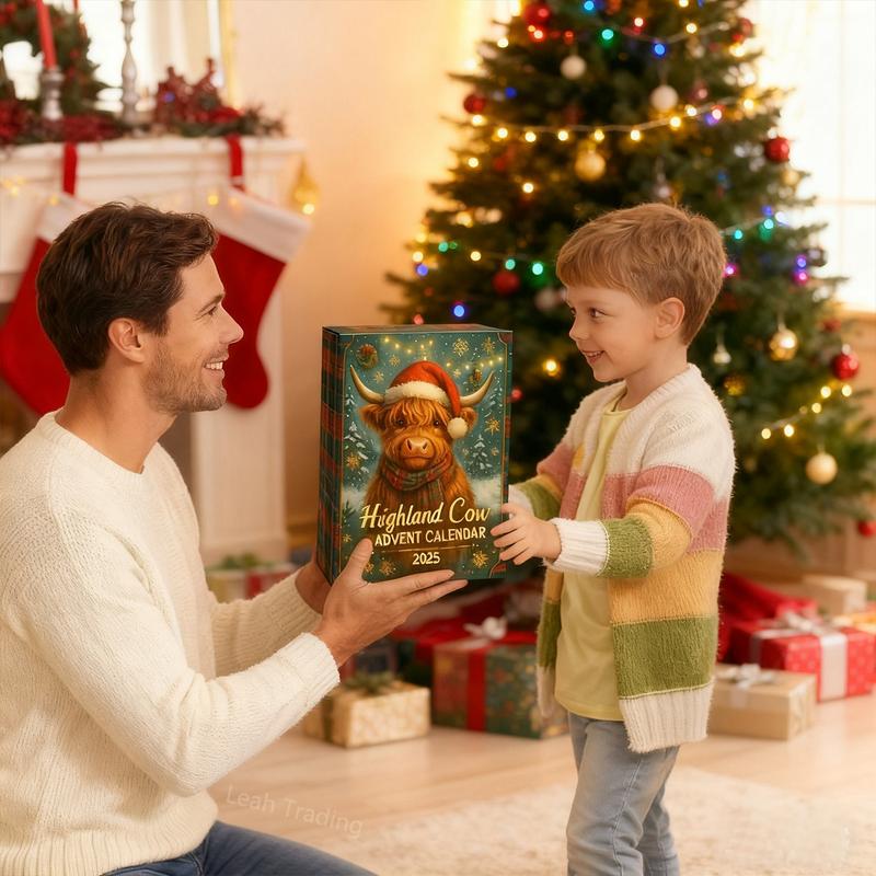 3D Graphic Design, 2025 24 Days of Christmas Countdown Calendar with 24 Collectible Mini Cows