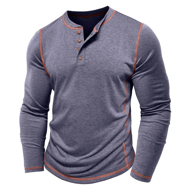 Today Only: 60% Off - Men's Casual Outdoor Henley Shirt with Four-Button Long Sleeves