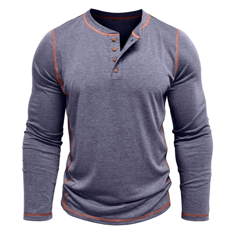 Today Only: 60% Off - Men's Casual Outdoor Henley Shirt with Four-Button Long Sleeves
