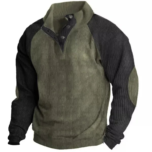 Clearance Sale - Men's Basic Corduroy Vintage Button Down Shirt with Elbow Patches