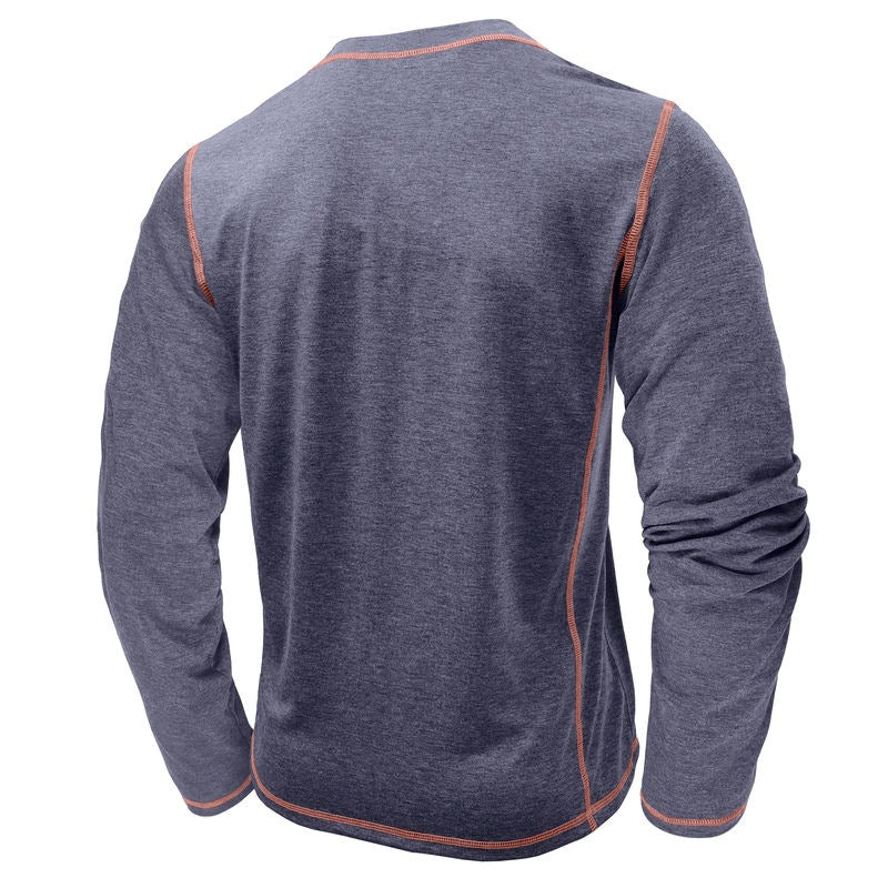 Today Only: 60% Off - Men's Casual Outdoor Henley Shirt with Four-Button Long Sleeves