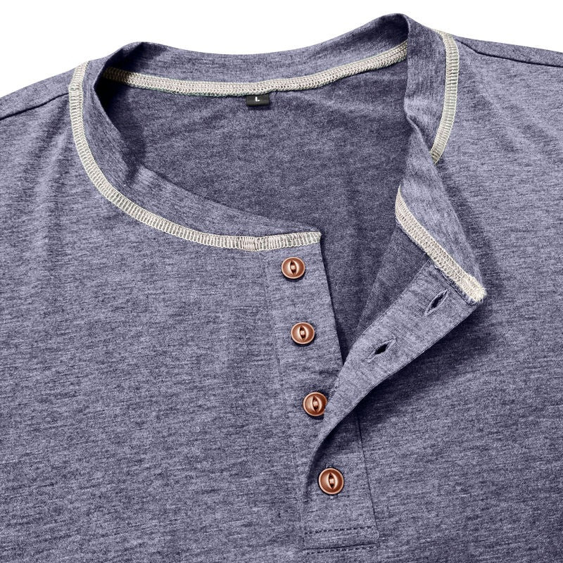 Today Only: 60% Off - Men's Casual Outdoor Henley Shirt with Four-Button Long Sleeves