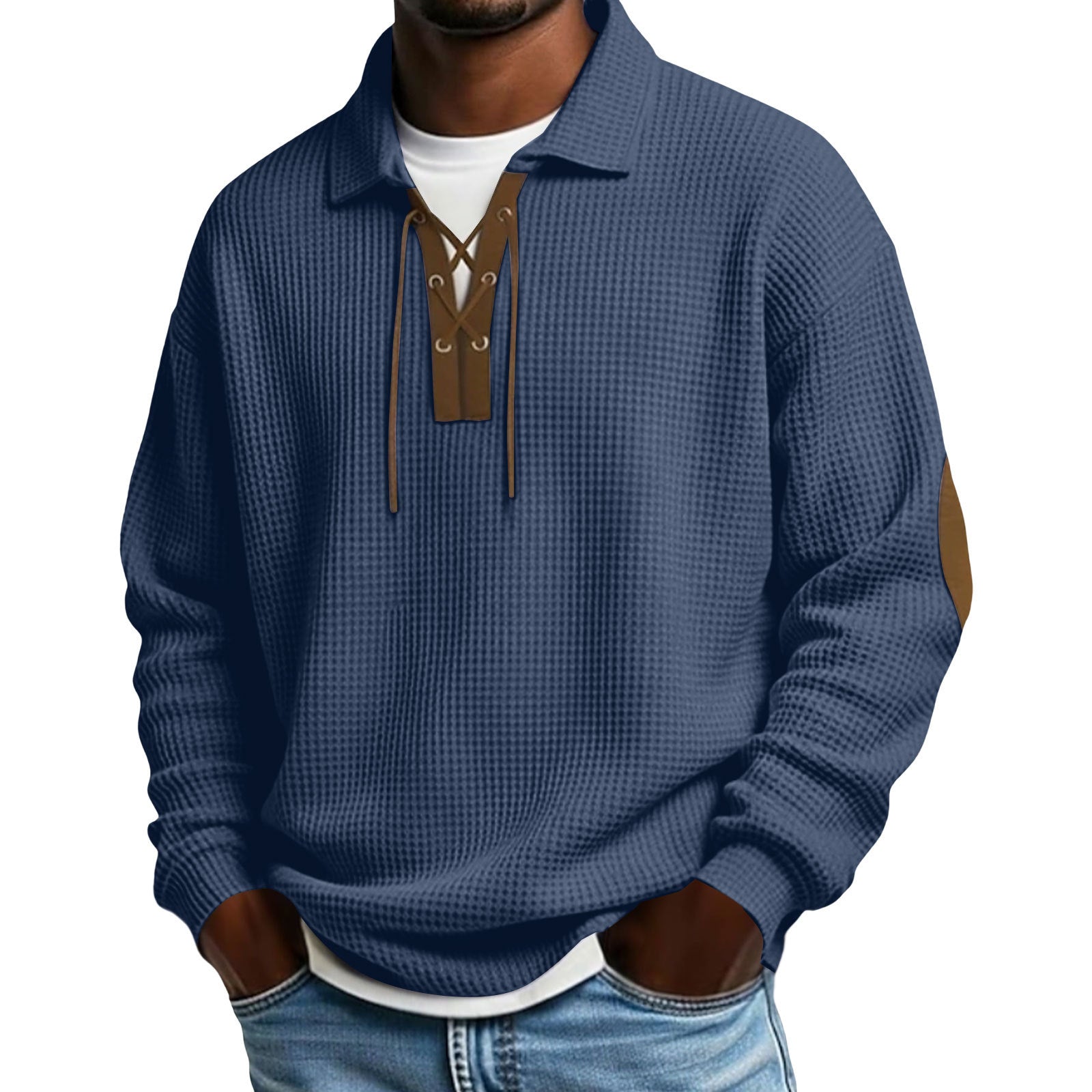 Men’s Fashion Loose-Fit Solid Color Sweatshirt – Sporty & Casual Top