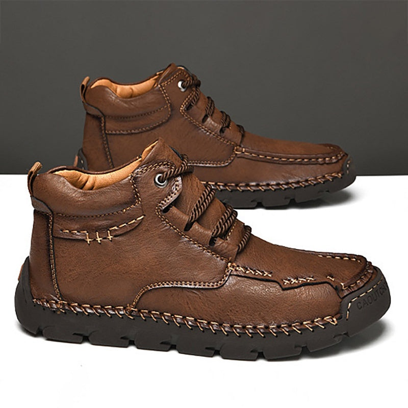 (🔥CLEARANCE SALE - 70% OFF)Men's Hand-Sewn Wear-Resistant Waterproof Cowhide Shoes