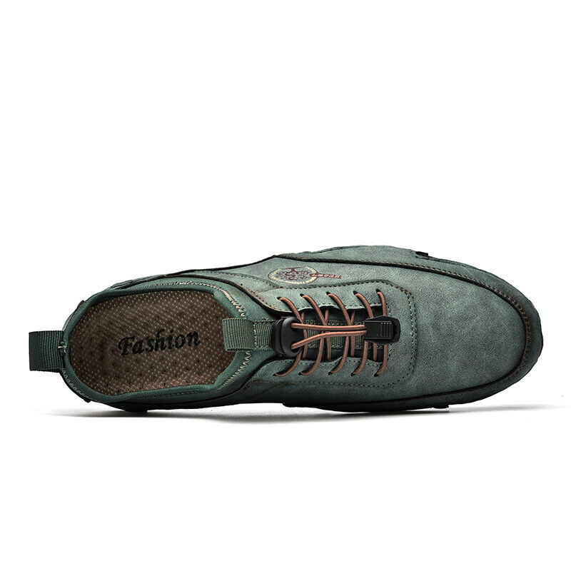 Men Lightweight Comfy Leather Driving Shoes Non-Slip Casual Shoes Breathable Loafers