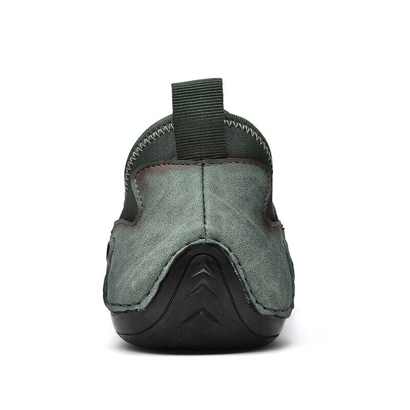 Men Lightweight Comfy Leather Driving Shoes Non-Slip Casual Shoes Breathable Loafers