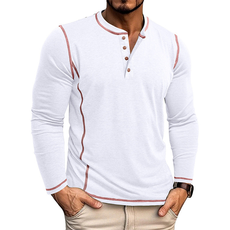 Today Only: 60% Off - Men's Casual Outdoor Henley Shirt with Four-Button Long Sleeves
