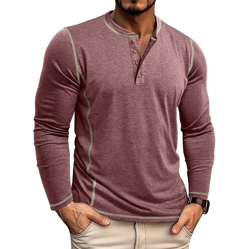 Today Only: 60% Off - Men's Casual Outdoor Henley Shirt with Four-Button Long Sleeves