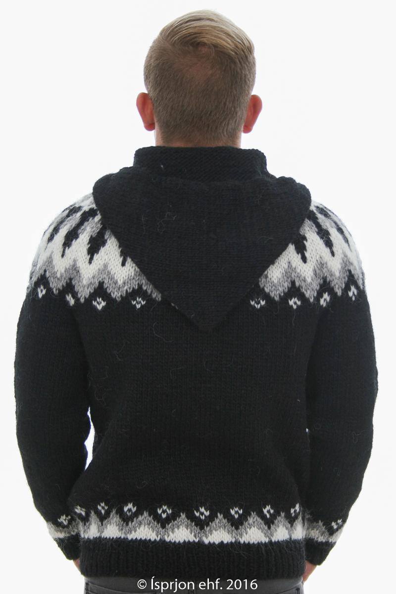 Ægir - Icelandic Hooded Cardigan - Black