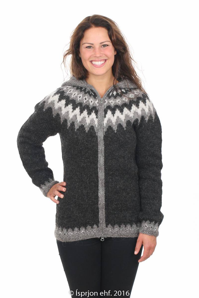 Sjöfn - Icelandic Wool Cardigan - Black Heather