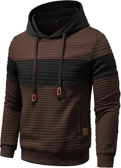 🔥2025 New🔥Long Sleeve Patchwork Plaid Jacquard Hoodie