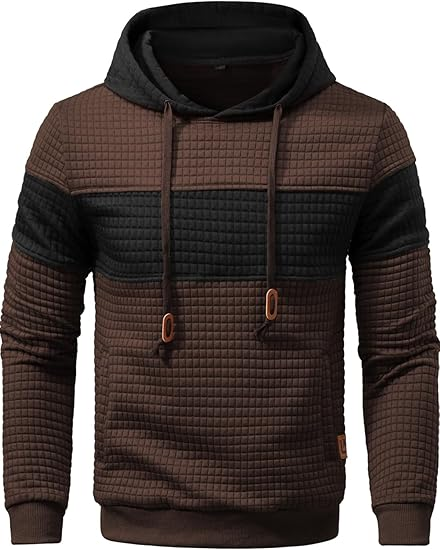 🔥2025 New🔥Long Sleeve Patchwork Plaid Jacquard Hoodie