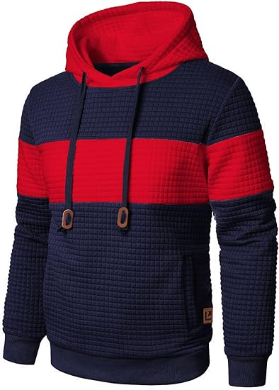 🔥2025 New🔥Long Sleeve Patchwork Plaid Jacquard Hoodie