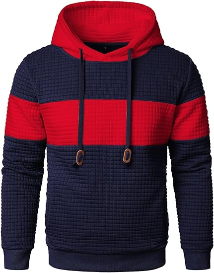 🔥2025 New🔥Long Sleeve Patchwork Plaid Jacquard Hoodie