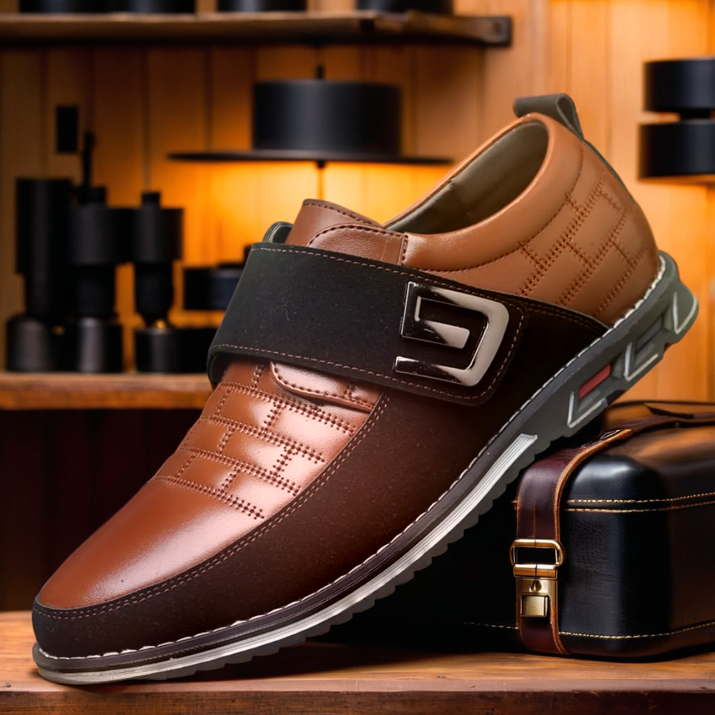 David's Velcro OxfordTM | Premium Leather Slip-On Shoes