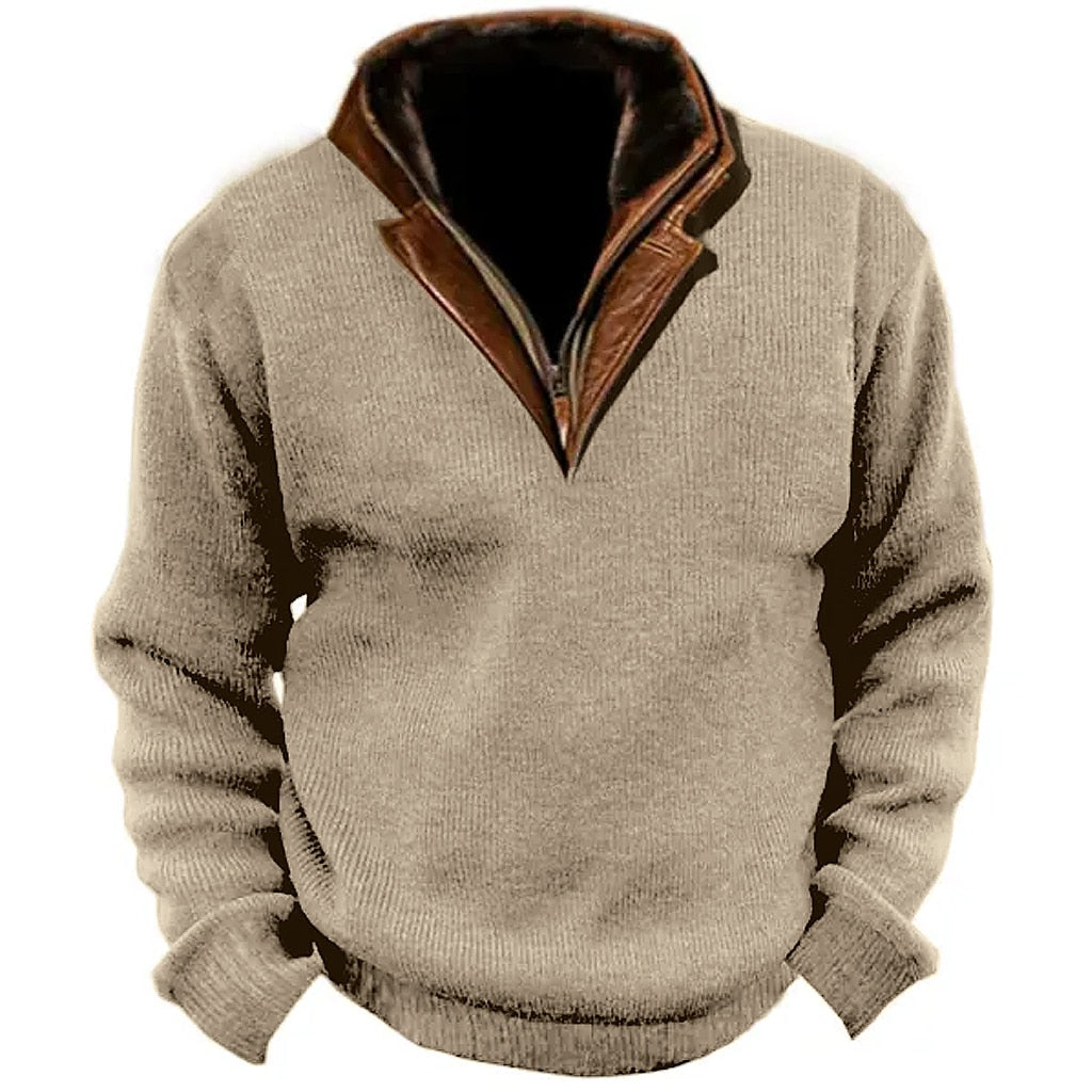 Men's Fall and Winter Outdoor Standing Collar Long Sleeve Sweatshirt