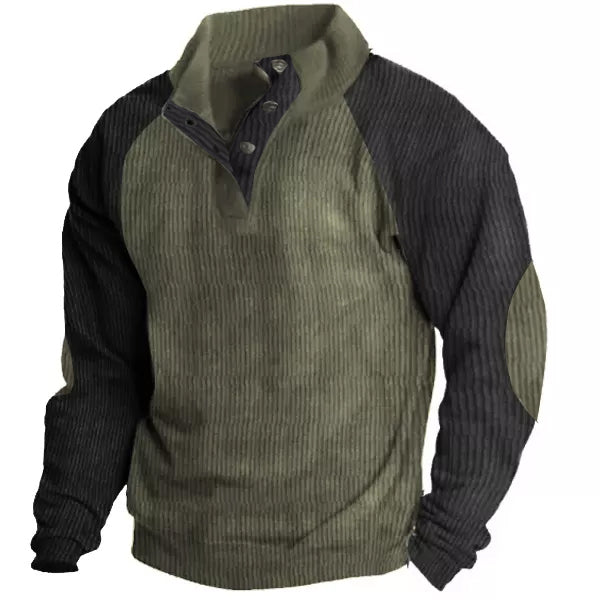 Men's Outdoor Raglan Sleeves Casual Stand Collar Sweatshirt