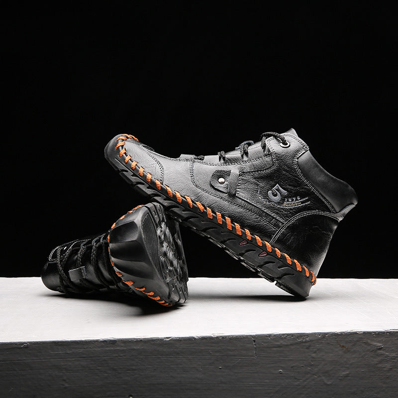 (🔥CLEARANCE SALE - 70% OFF)-Stitched Hand-Sewn Embossed Cowhide Medical Shoes - Relieve Soreness