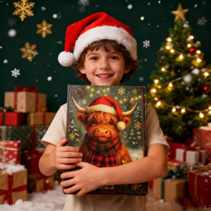 3D Graphic Design, 2025 24 Days of Christmas Countdown Calendar with 24 Collectible Mini Cows