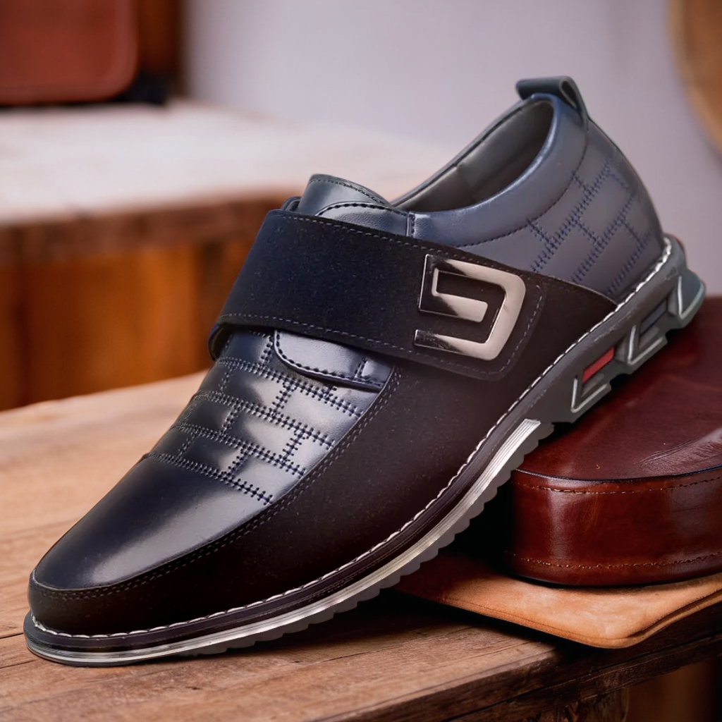 David's Velcro OxfordTM | Premium Leather Slip-On Shoes