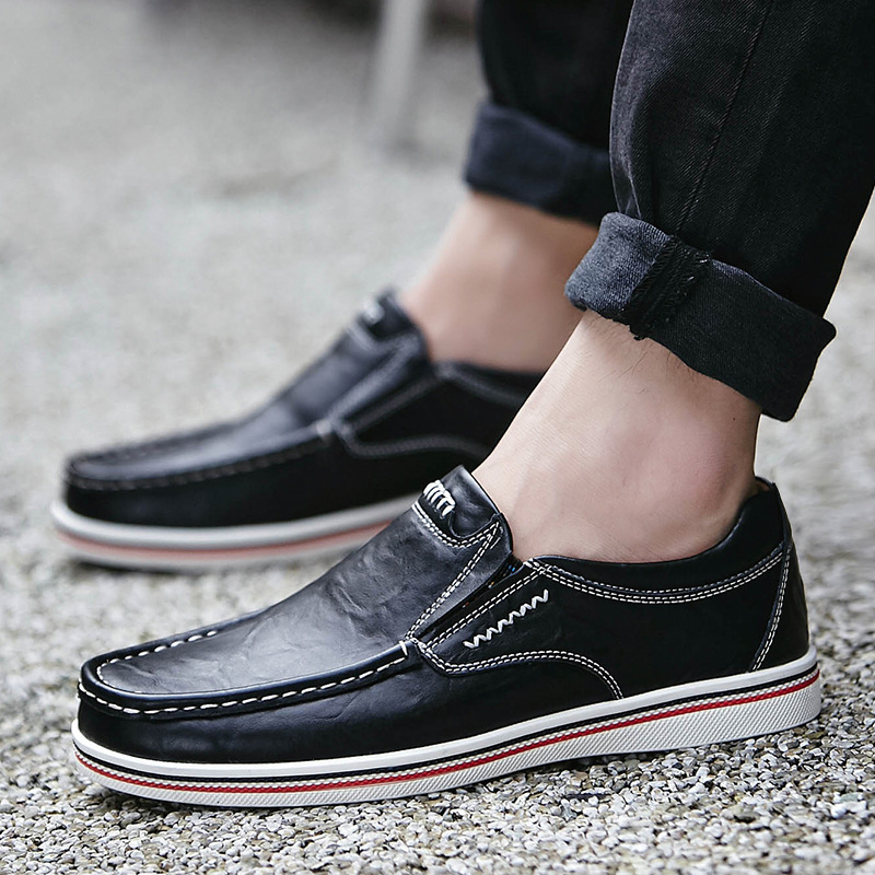 Men's Slip-On Genuine Leather Orthopedic Casual Shoes Work Shoes