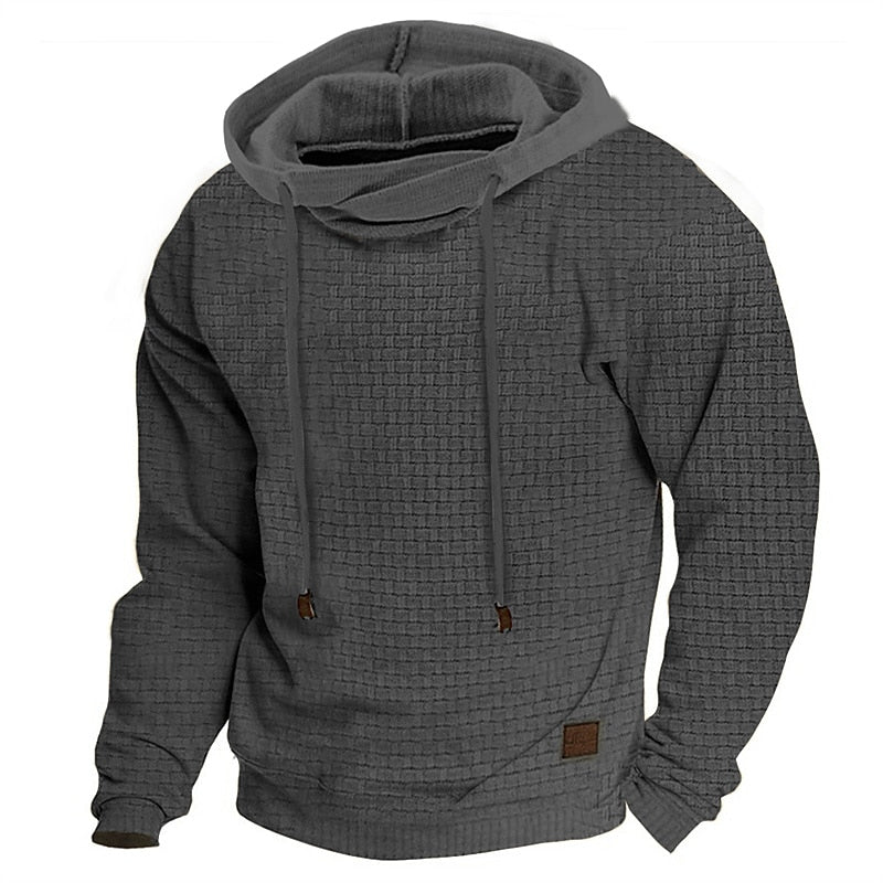 Men's Hoodie Outdoor Sports Solid Color Long Sleeve Daily Tops Apricot Sweatshirt