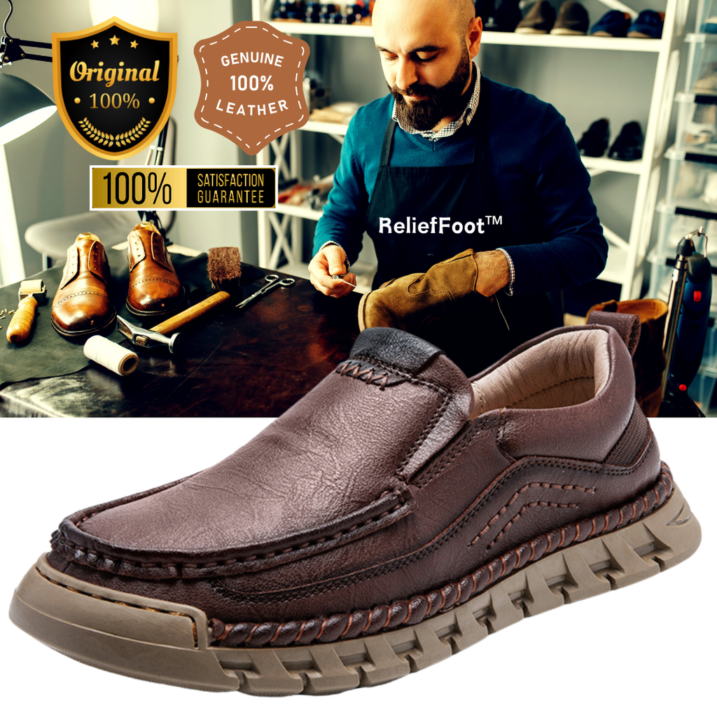 ⏰Promotion 70% OFF - LarucoartoTM Men's Orthopedic Comfortable Genuine Leather Slip On Walking Shoes