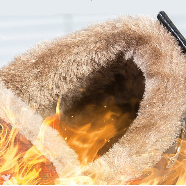 Men's Winter Fleece Waterproof Warm Non-Slip Orthopedic Shoes Snow Ankle Boots (Medical Certification)