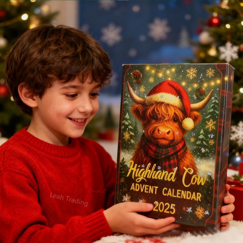 3D Graphic Design, 2025 24 Days of Christmas Countdown Calendar with 24 Collectible Mini Cows