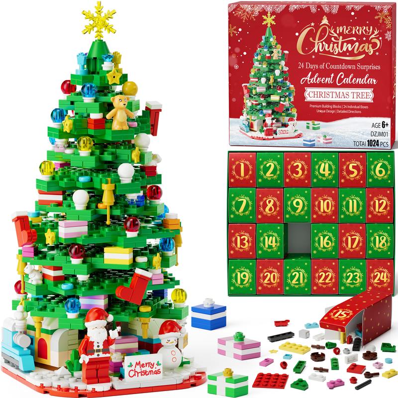Advent Calendar 2025, 24 Days STEM Surprise puzzle blocks 12-in-1 Christmas Gift Box
