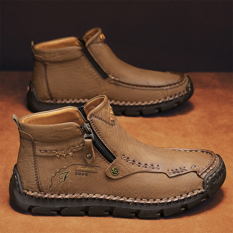 (🔥CLEARANCE SALE - 70% OFF)Men's Casual Handmade Leather Boots - Prevent Foot Diseases