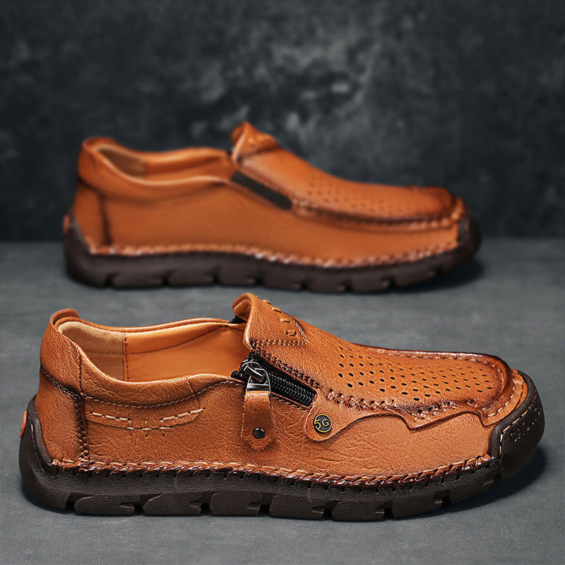 ReliefFootTM⏰Promotion - 70% OFF🔥 Men Casual Leather Loafer Summer Flat Soft Light Shoes