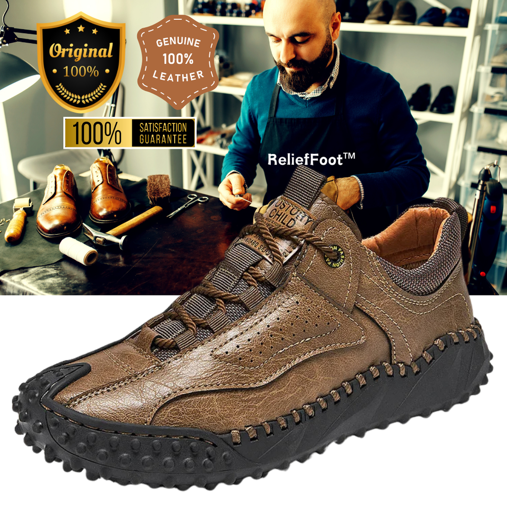 ReliefFootTM Eco-Friendly Leather Handcrafted Orthopedic Shoes