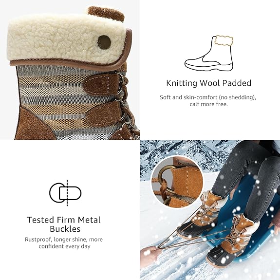Womens Winter Duck Boots Waterproof Cold Weather Snow Boots