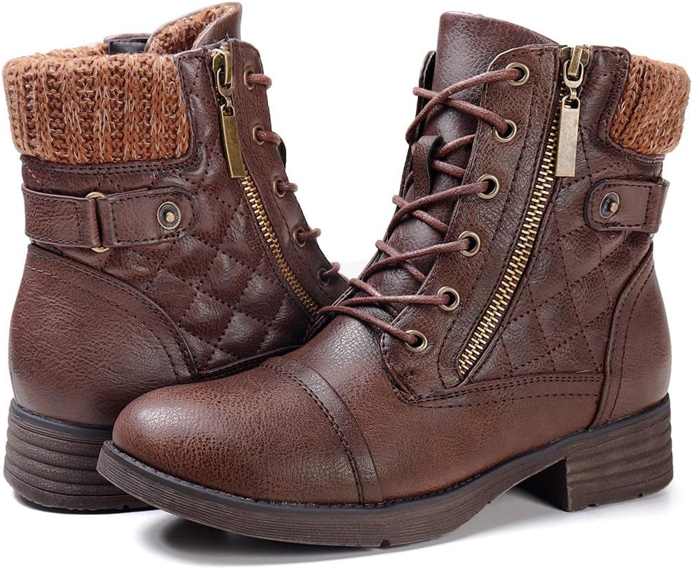 Women's Combat Boots Lace up Ankle Booties