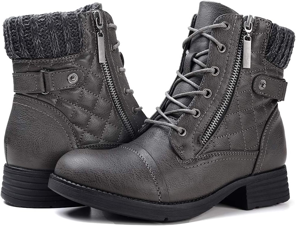 Women's Combat Boots Lace up Ankle Booties