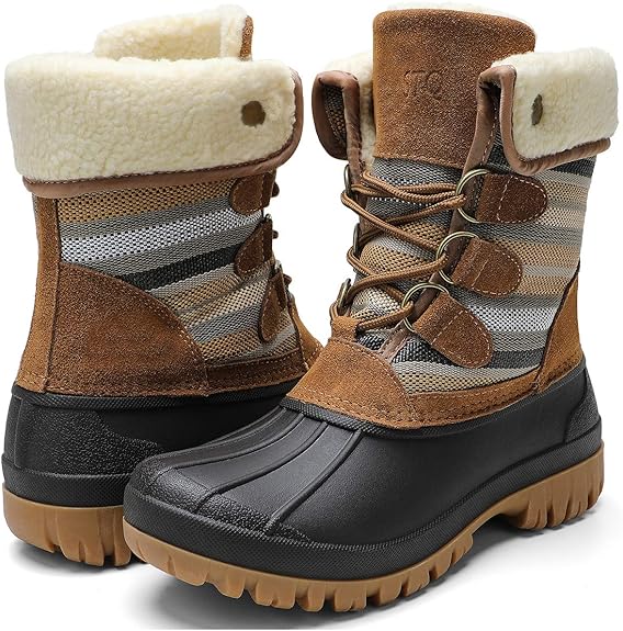 Womens Winter Duck Boots Waterproof Cold Weather Snow Boots