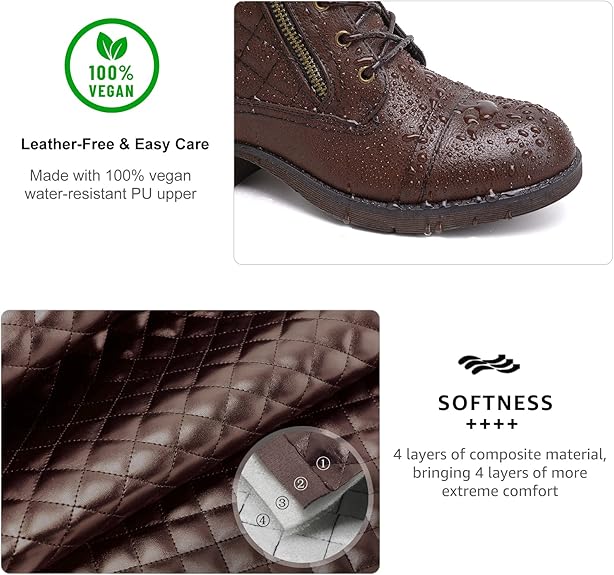 Women's Combat Boots Lace up Ankle Booties