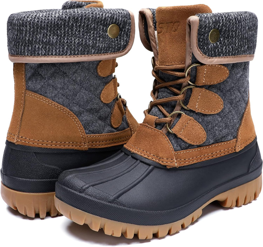 Womens Winter Duck Boots Waterproof Cold Weather Snow Boots