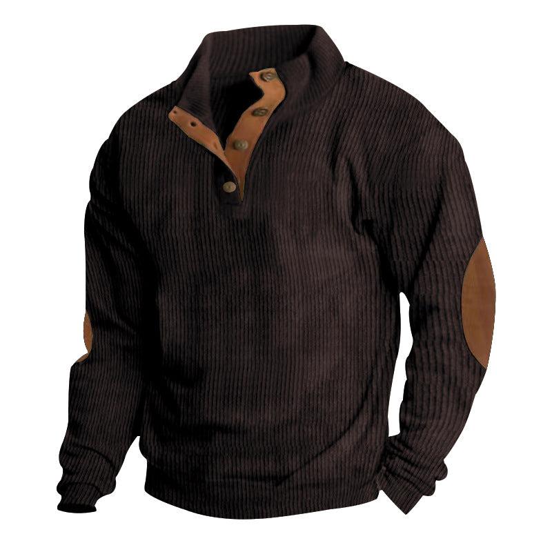 Clearance Sale - Men's Basic Corduroy Vintage Button Down Shirt with Elbow Patches