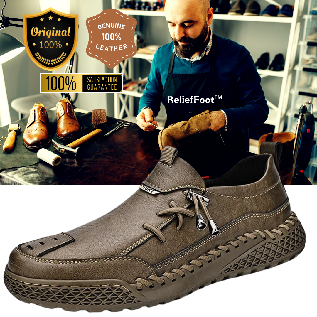ReliefFootTM⏰Promotion - 70% OFF🔥Men's Handmade Genuine Leather Glue-Free Slip-on Orthopedic Shoes