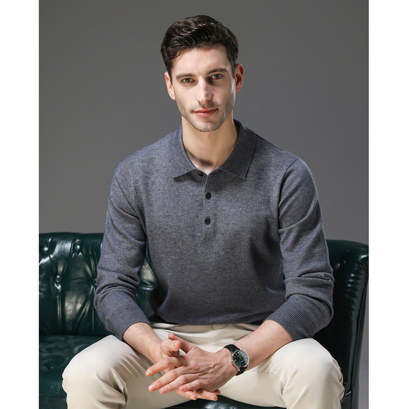 Glorivia™ | Cashmere Polo Business Sweater