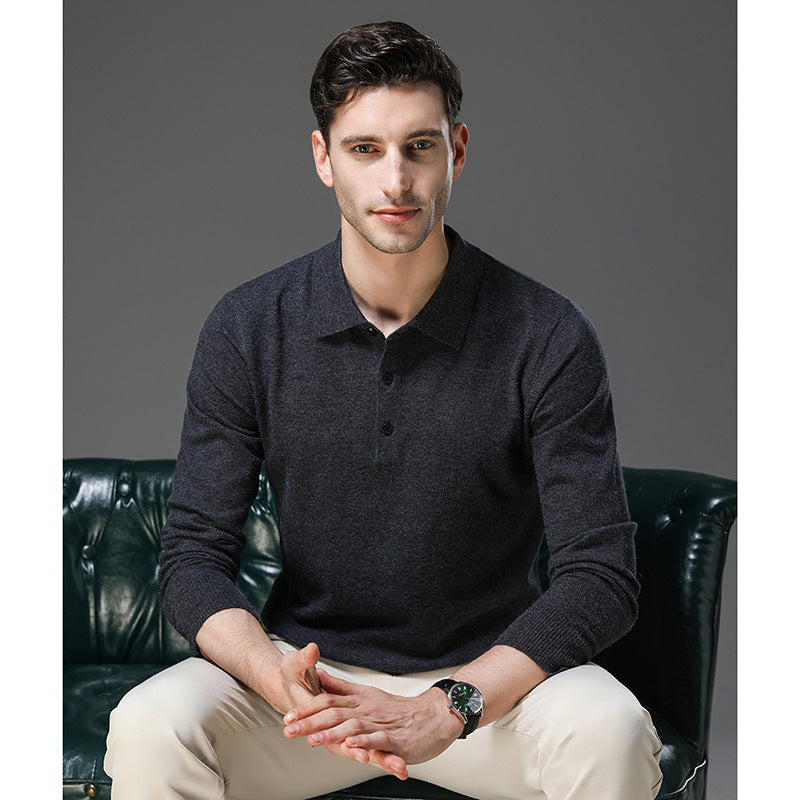 Glorivia™ | Cashmere Polo Business Sweater