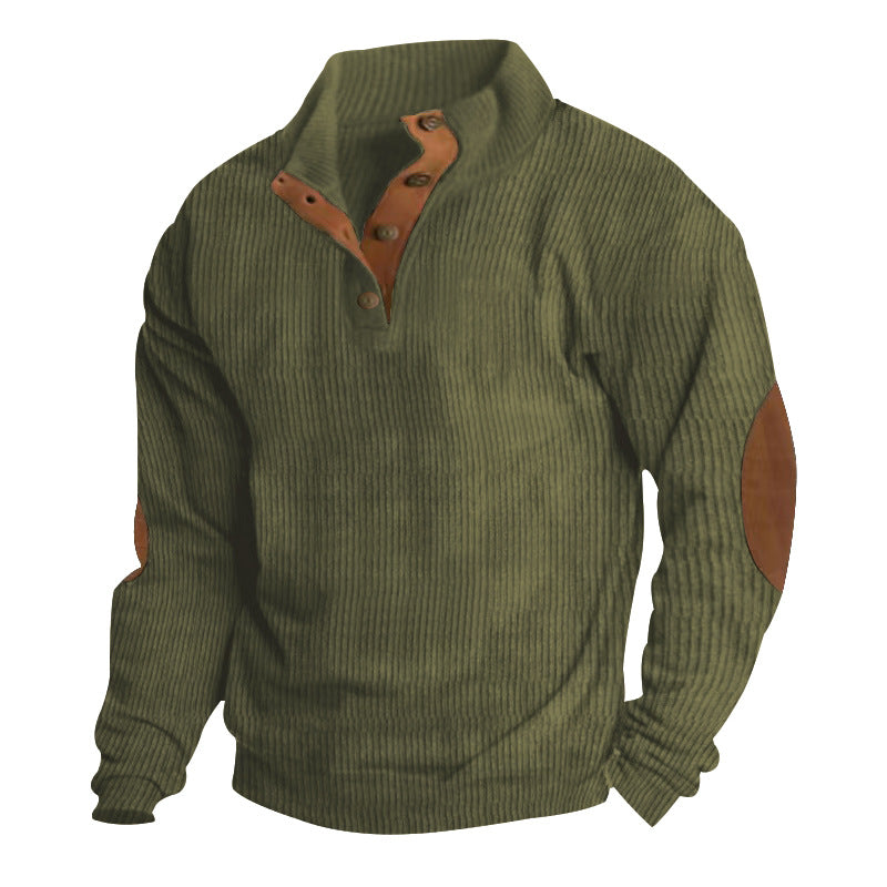 Clearance Sale - Men's Basic Corduroy Vintage Button Down Shirt with Elbow Patches
