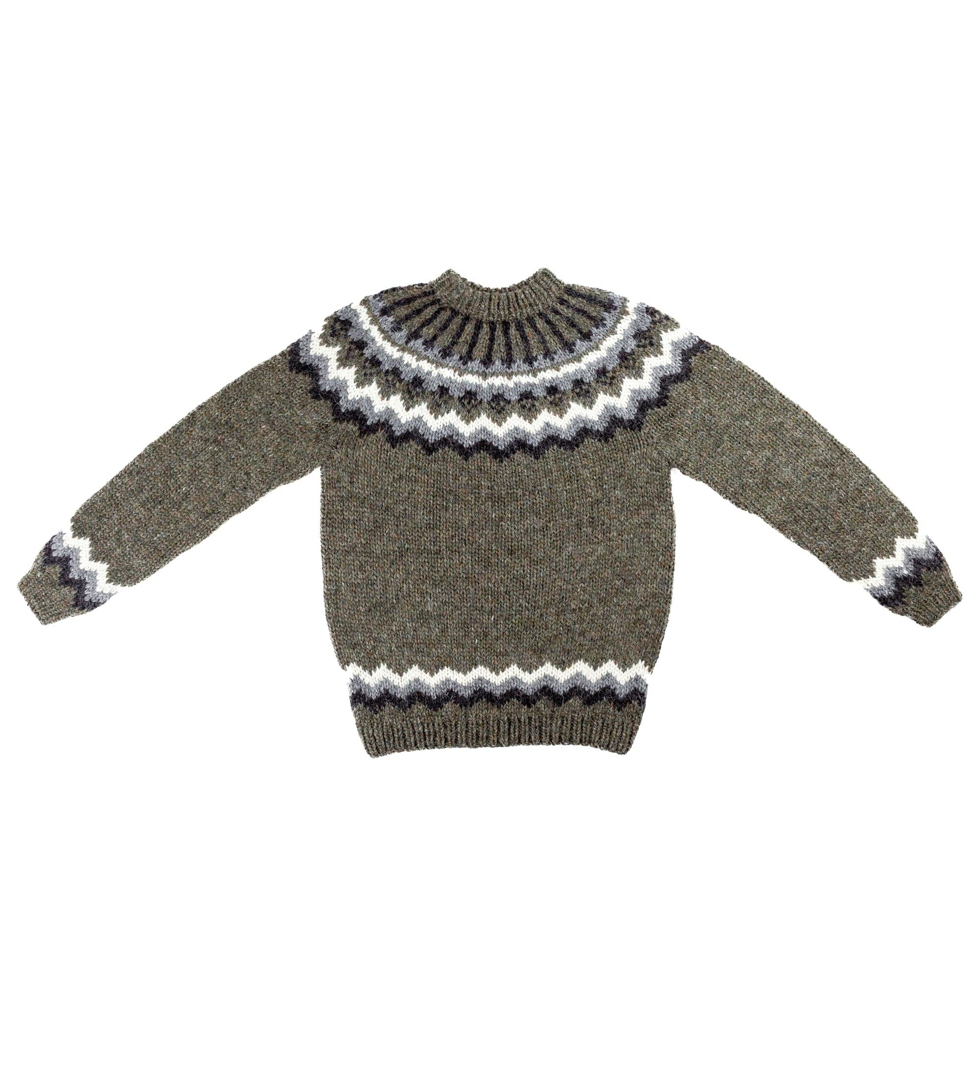 Valur  - Frost Grass Green Icelandic Wool Sweater